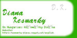 diana kesmarky business card